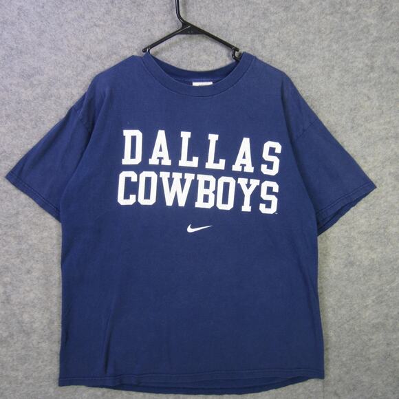 Vintage Dallas Cowboys Shirt Mens Large Blue NFL Football Nike Pro Line 90s - Picture 1 of 8